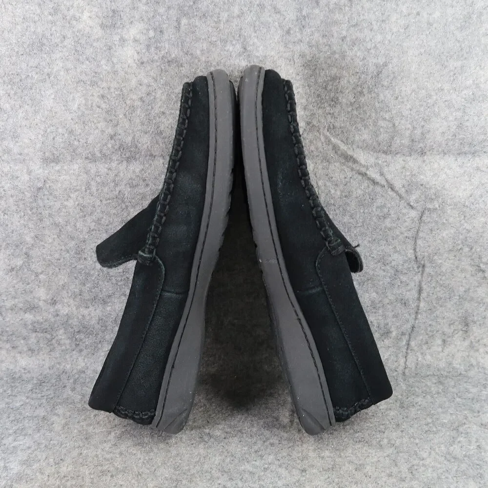 Clarks Shoes Mens 9 Slippers Suede Moccasin Slip On Indoor Outdoor Comfort Black
